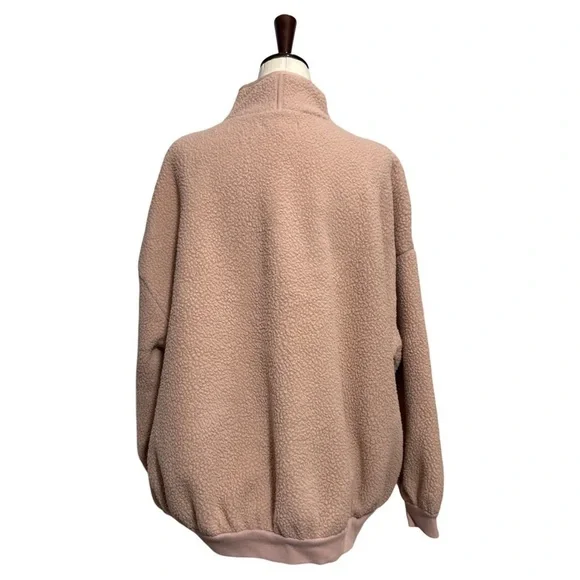 Madewell • Roseann (Re)sourced Sherpa Popover Oversized Fleece Pale Pink S NWT - Picture 4 of 8